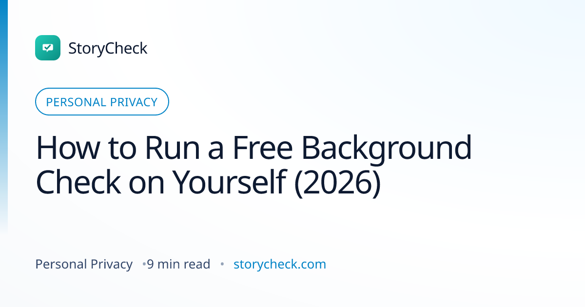 Title card: How to Run a Free Background Check on Yourself (2026)