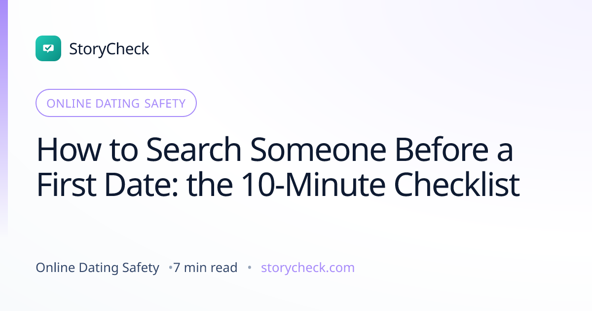 Title card: How to Search Someone Before a First Date: the 10-Minute Checklist