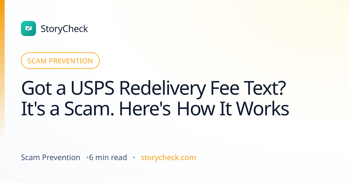 Title card: Got a USPS Redelivery Fee Text? It's a Scam. Here's How It Works