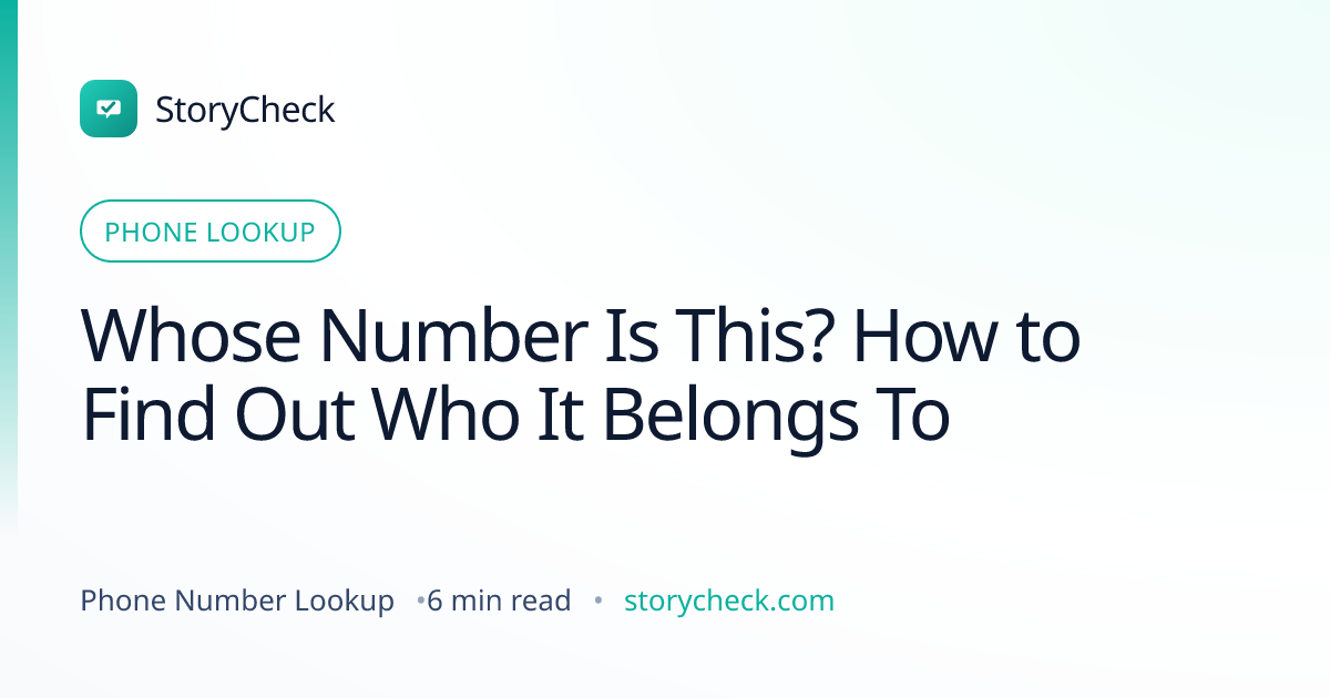 Title card: Whose Number Is This? How to Find Out Who It Belongs To